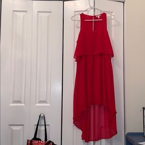 High low red dress